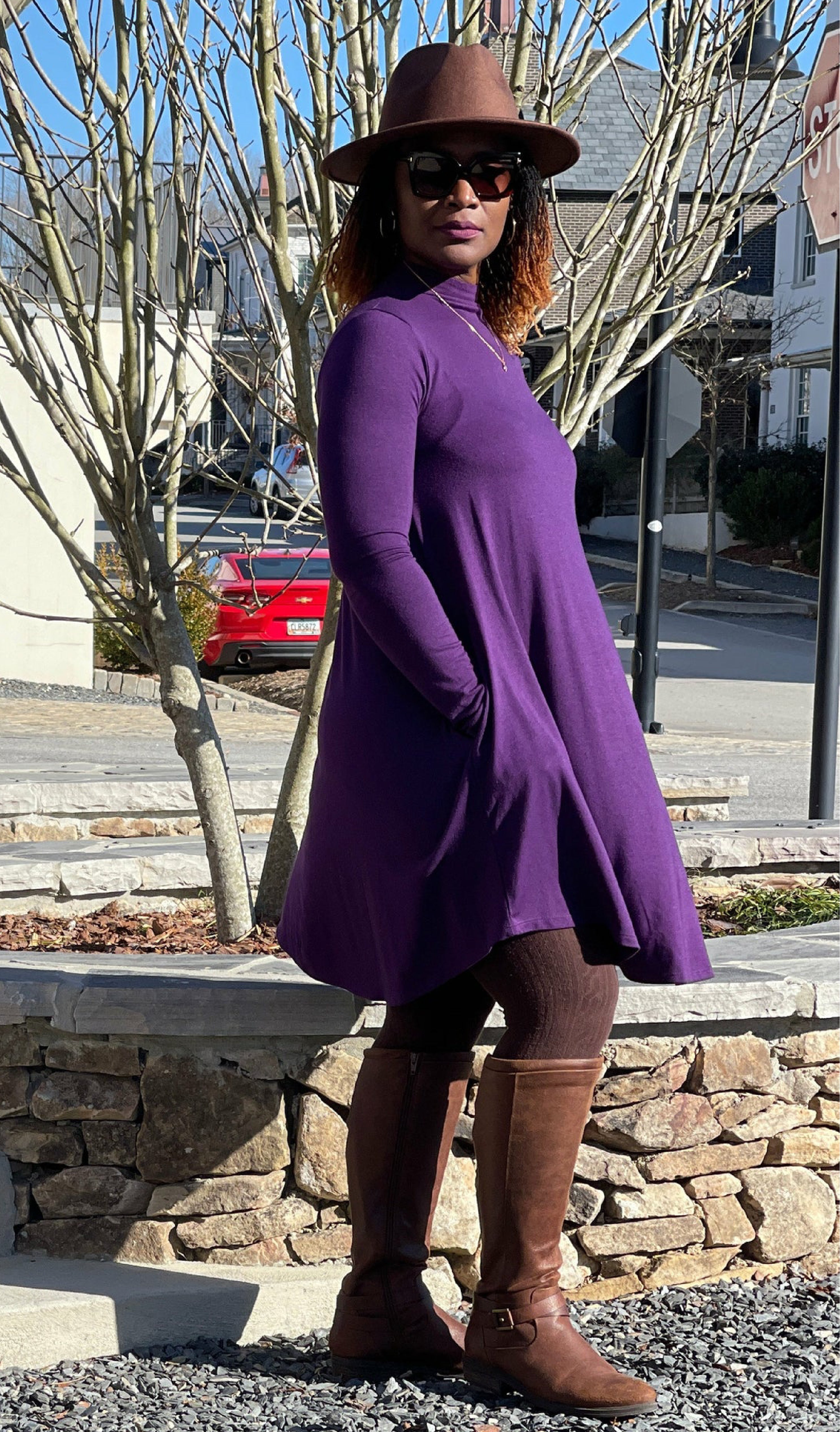 Hype Like Chearl Mock Neck Dress