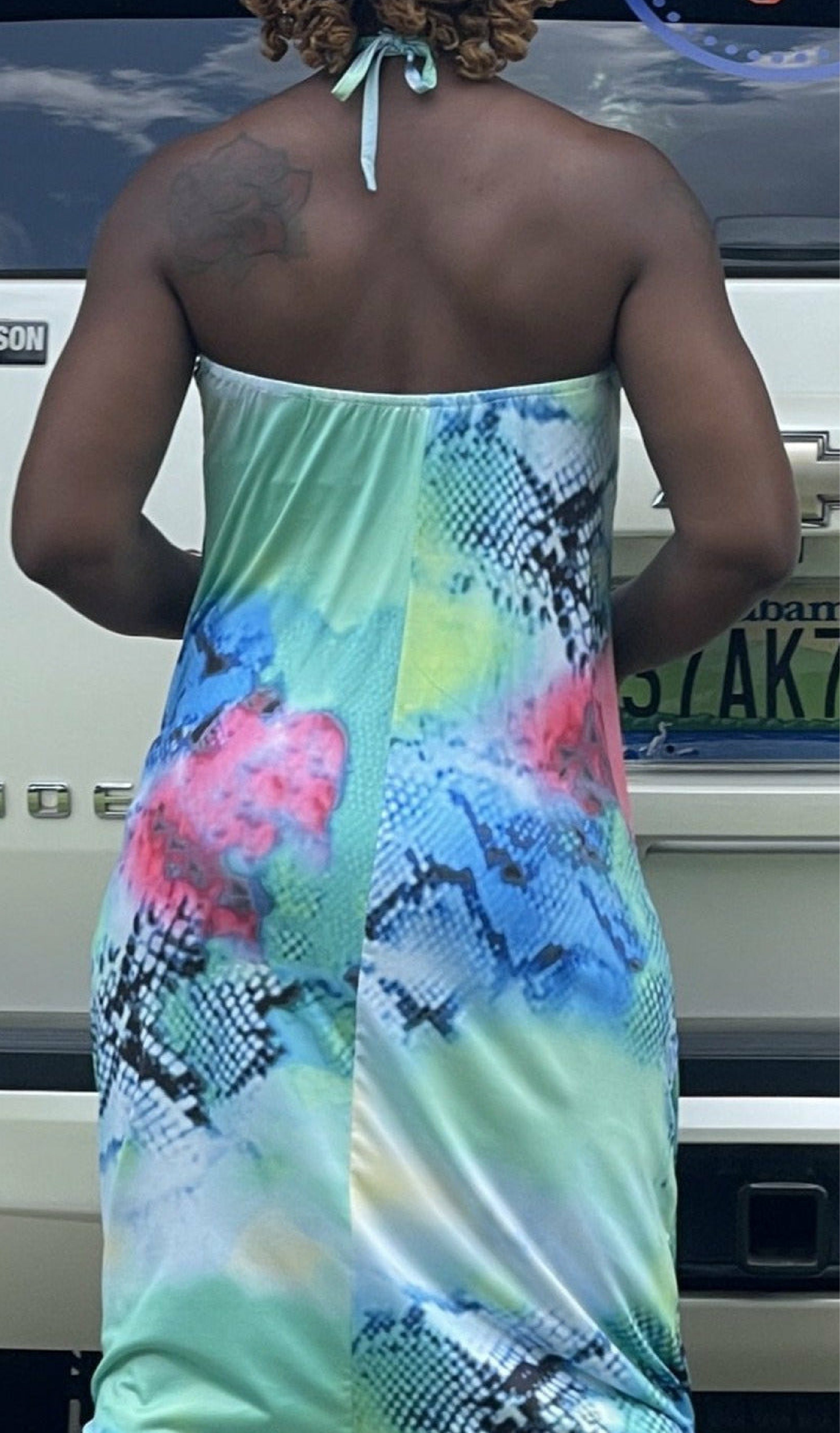 Elaine Multicolor Halter Dress