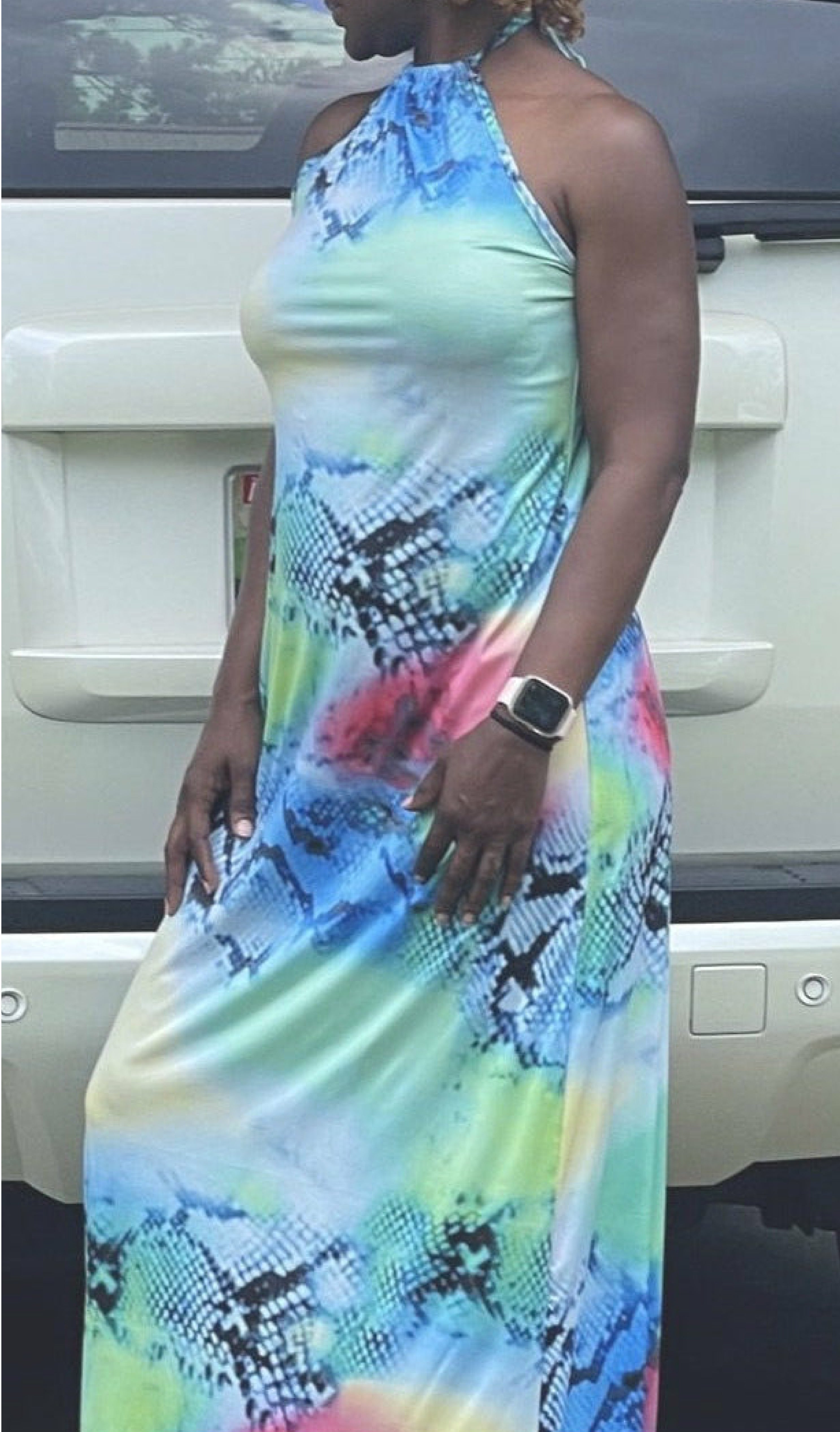 Elaine Multicolor Halter Dress