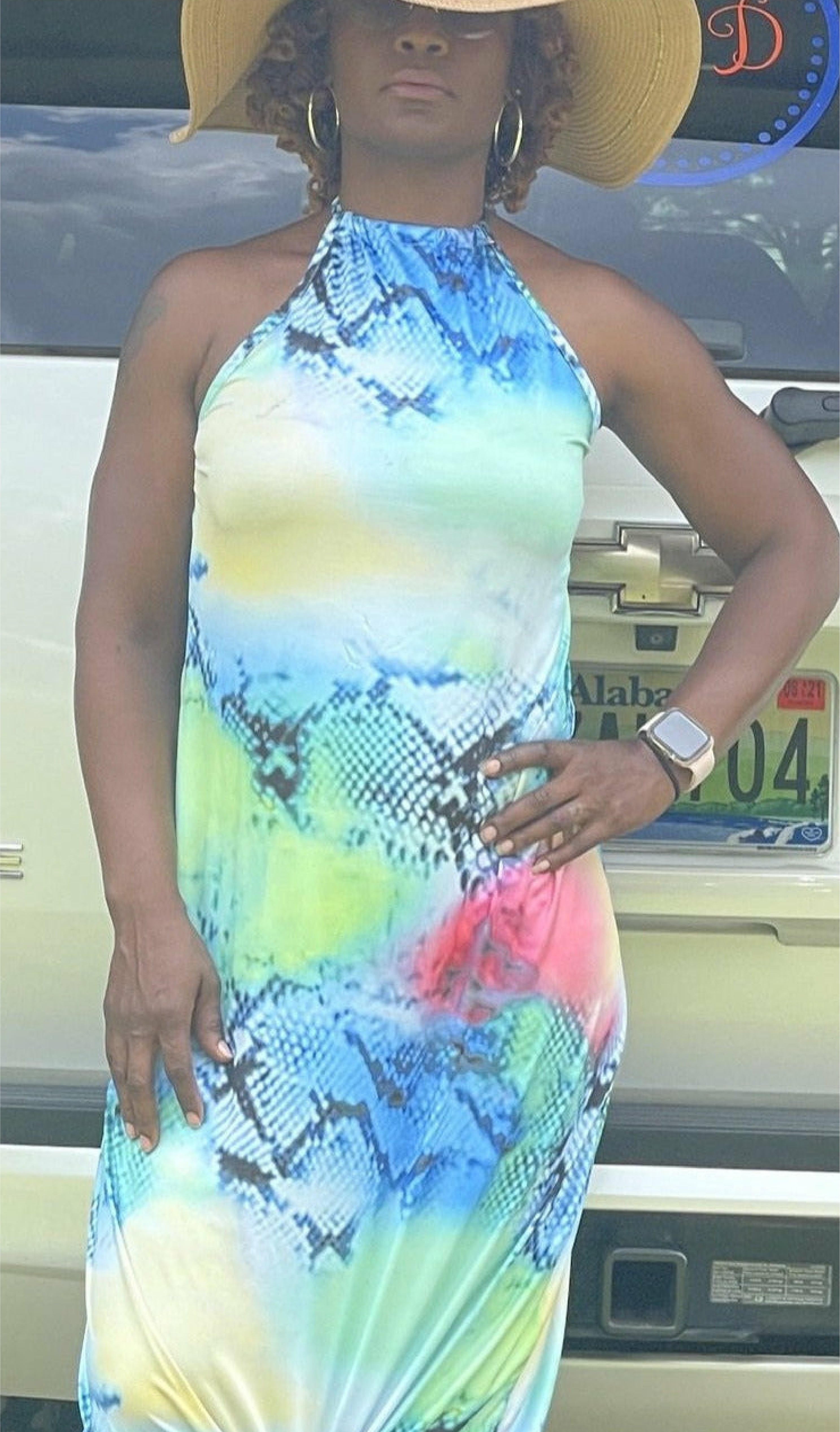 Elaine Multicolor Halter Dress