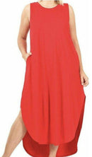 Lizzy Girl Sleeveless Side Slit Plus Size Dress