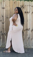 Lizzy Girl Sleeveless Side Slit Plus Size Dress