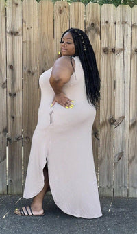 Lizzy Girl Sleeveless Side Slit Plus Size Dress