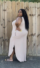 Lizzy Girl Sleeveless Side Slit Plus Size Dress