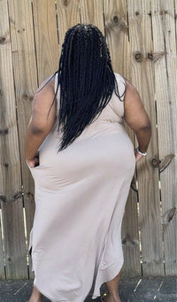 Lizzy Girl Sleeveless Side Slit Plus Size Dress