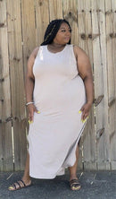 Lizzy Girl Sleeveless Side Slit Plus Size Dress