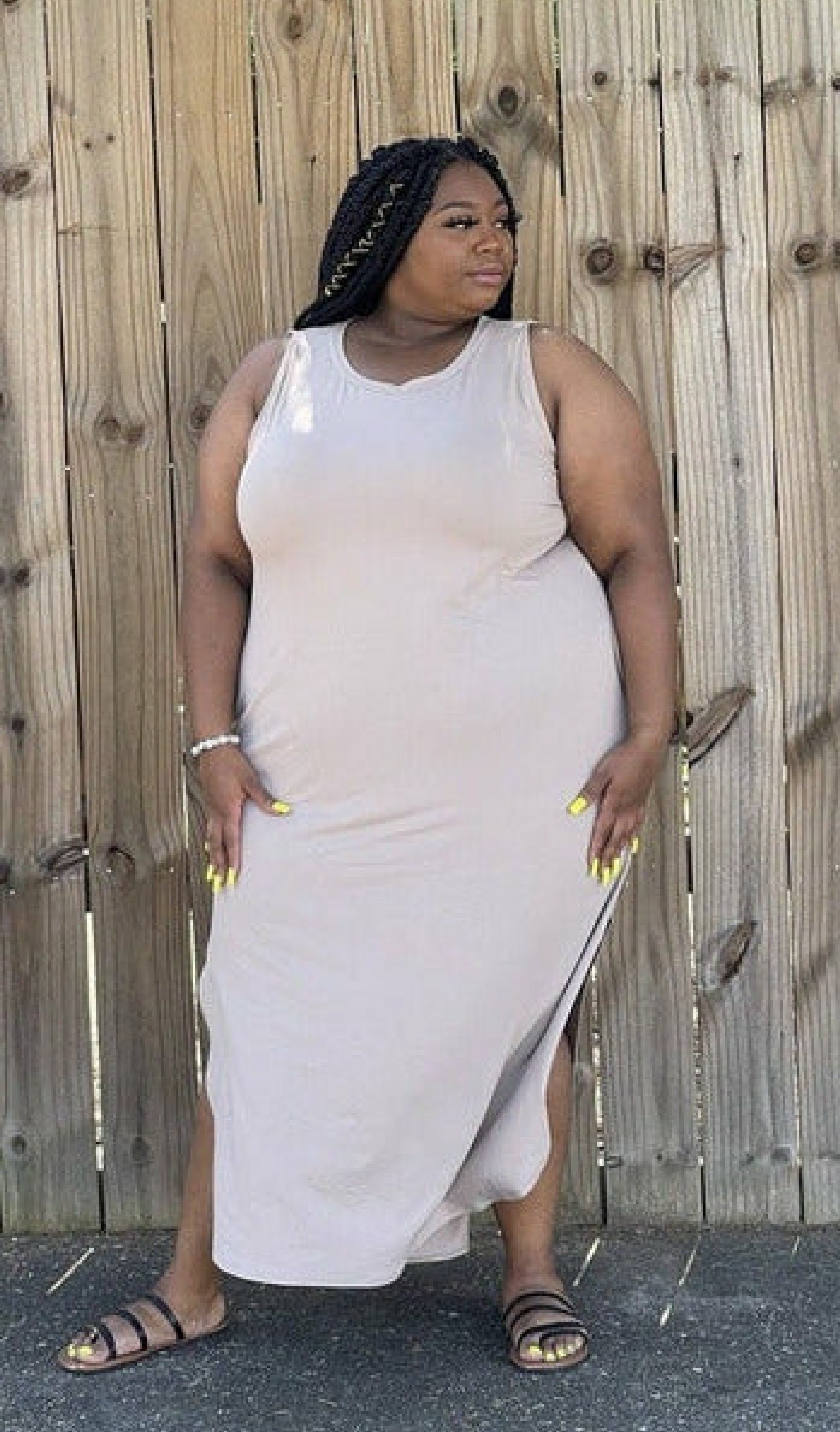 Lizzy Girl Sleeveless Side Slit Plus Size Dress