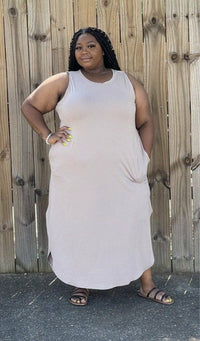 Lizzy Girl Sleeveless Side Slit Plus Size Dress