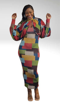 Multicolor 2 piece tube dress set