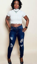 Don't be mistaken dark denim jeans