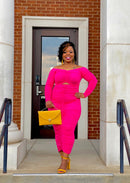 Poppin’ in Pink Ruched Dress