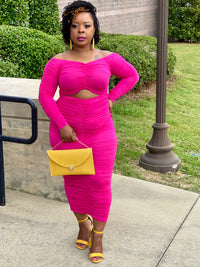 Poppin’ in Pink Ruched Dress