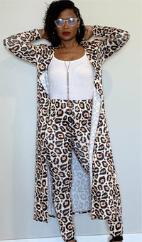 Classy Annie J 2pc Leopard Print Cardigan Set