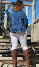 Denim jacket with peplum bodice