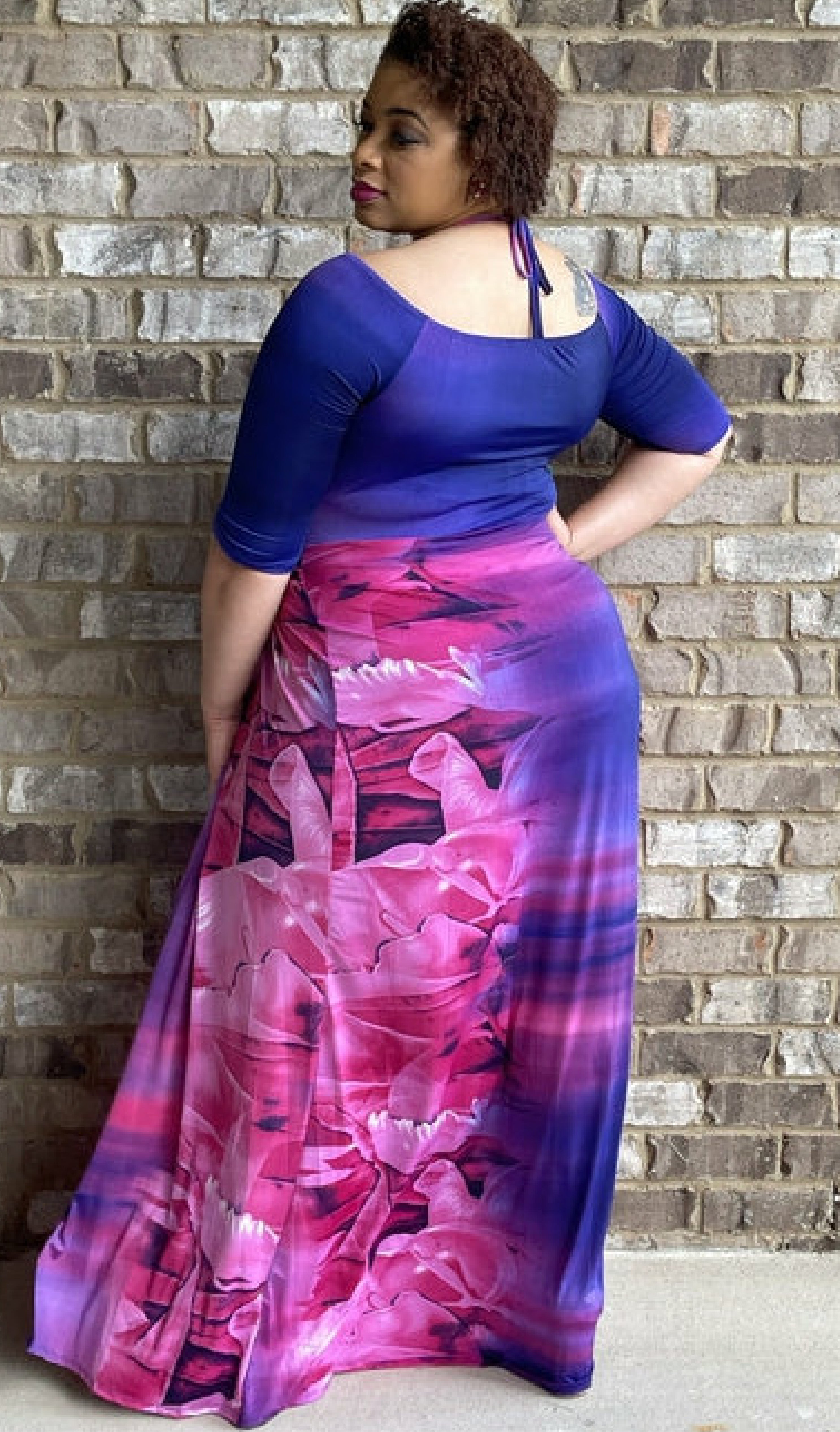 Flowery Plus Size Skort Set