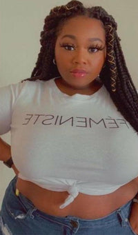 Plus size FÉMENISTE Crop Top