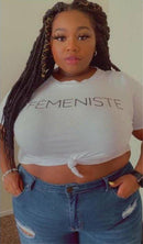 Plus size FÉMENISTE Crop Top