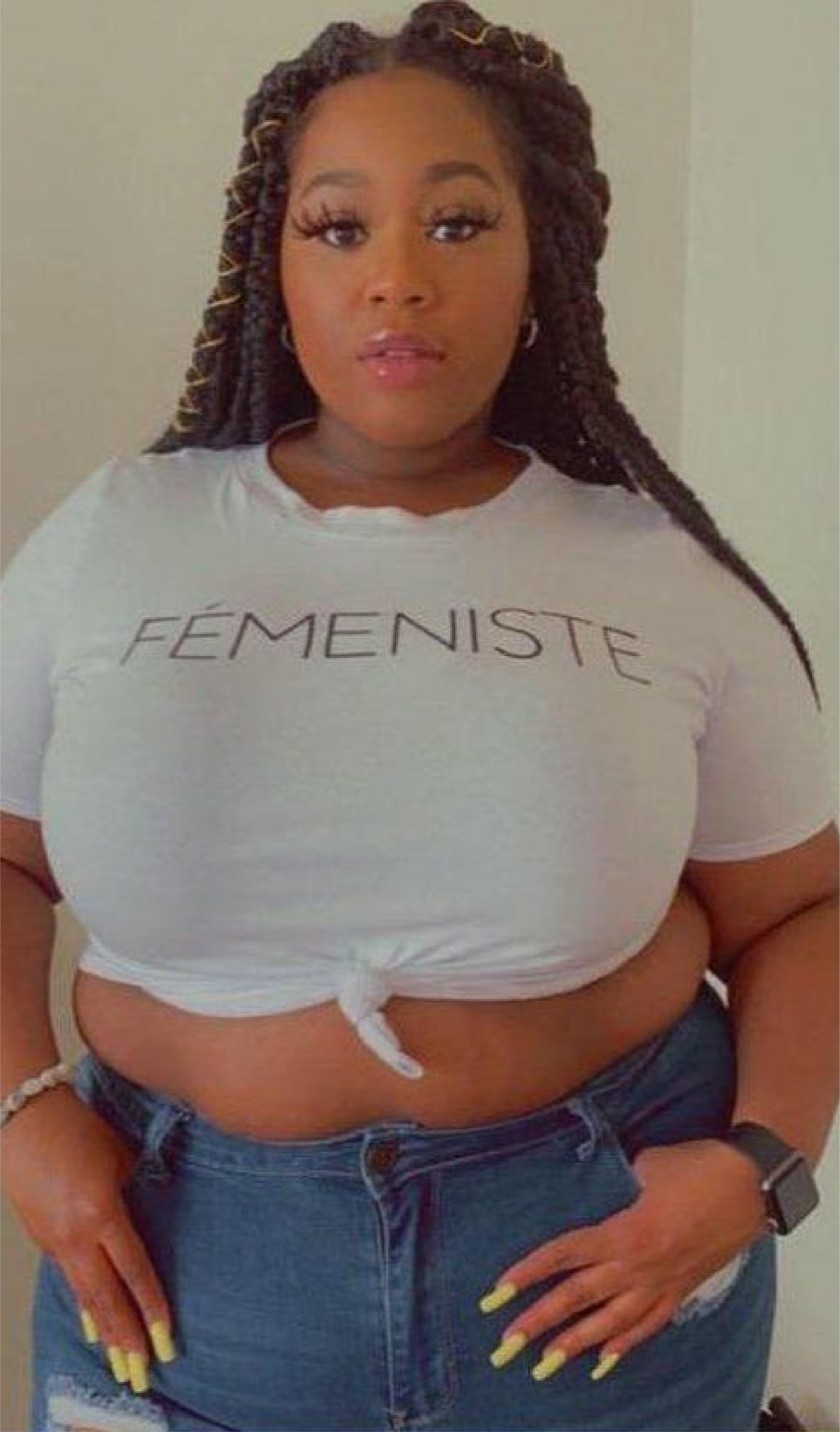 Plus size FÉMENISTE Crop Top