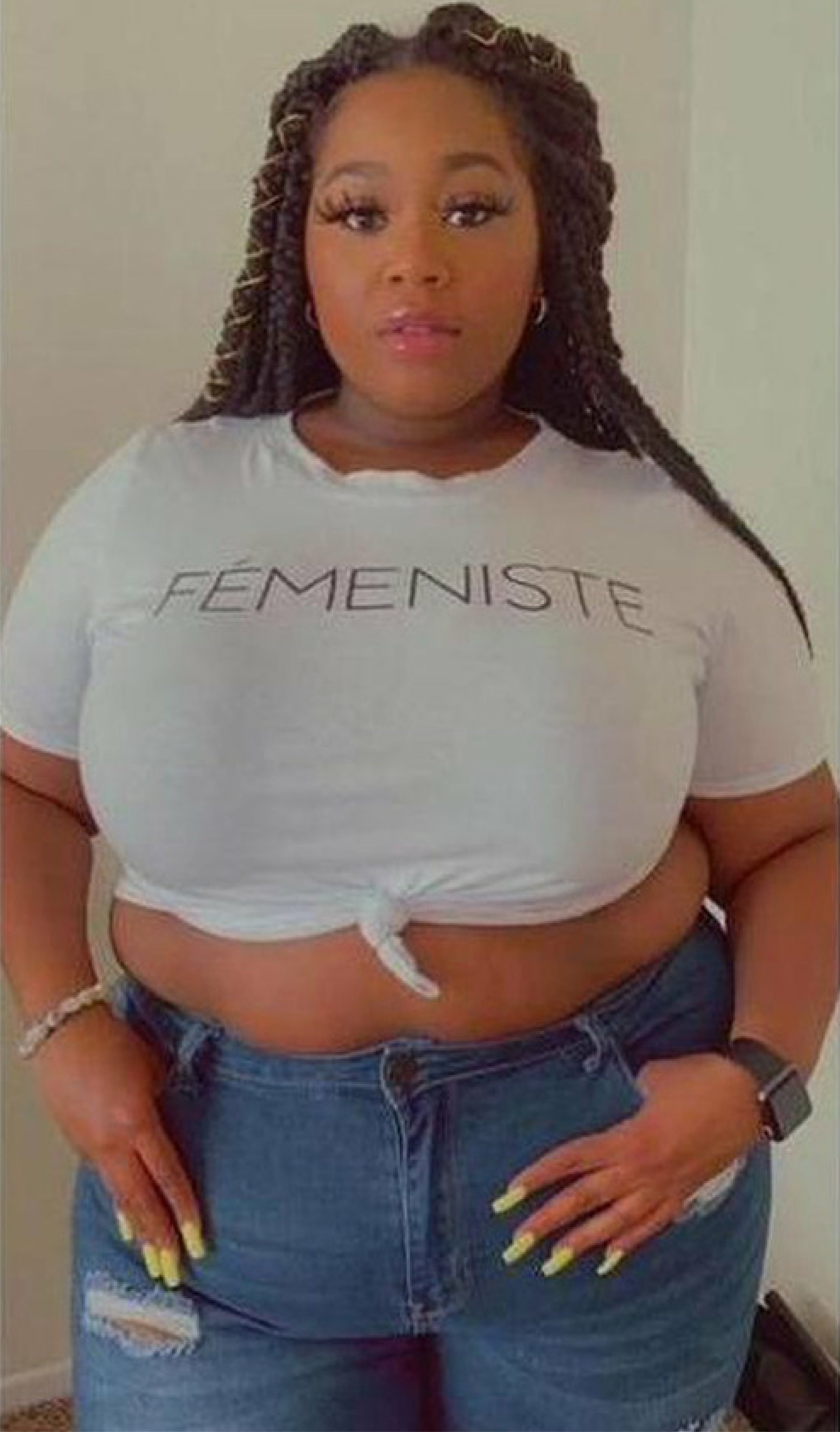 Plus size FÉMENISTE Crop Top
