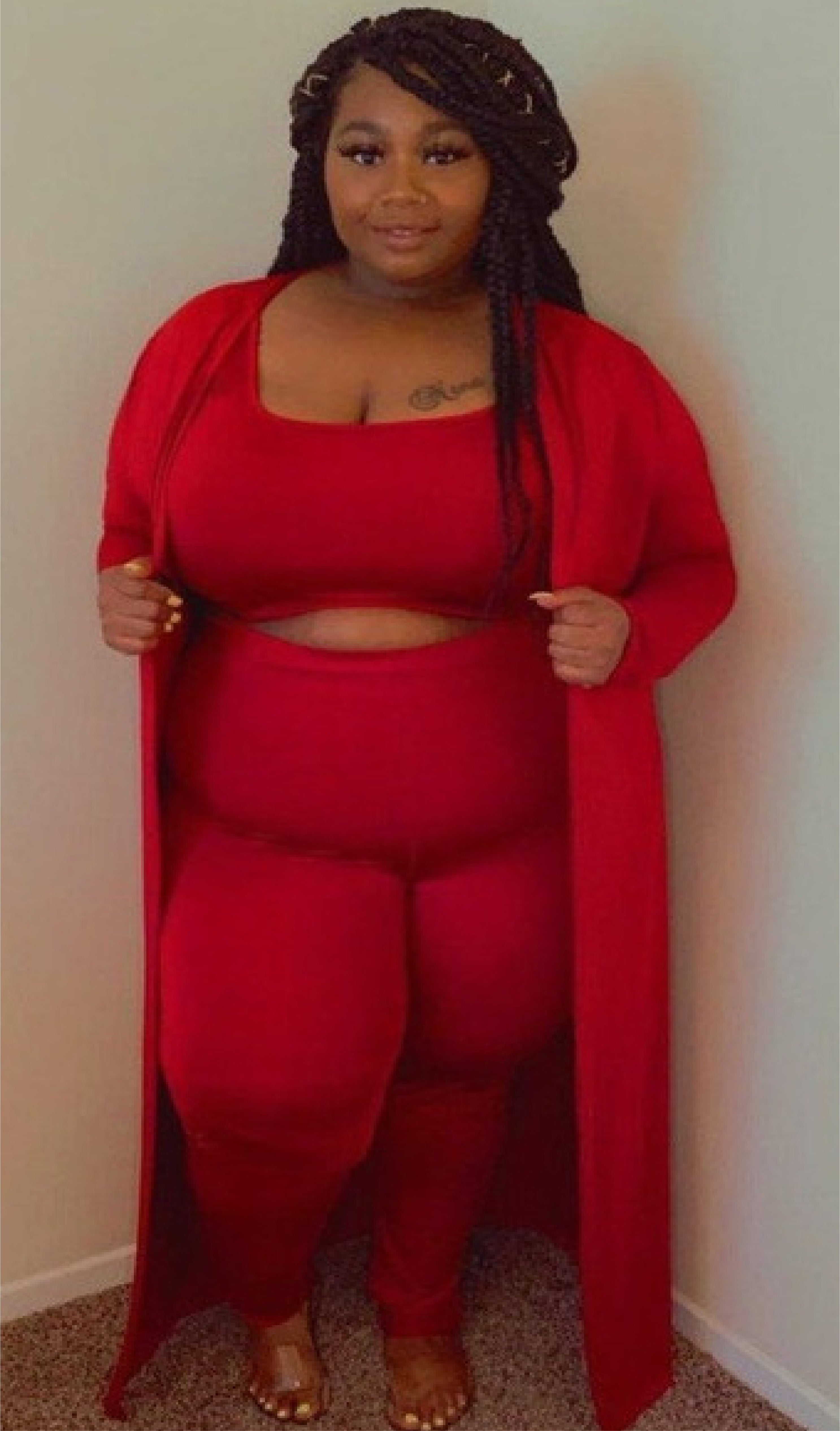 Roxanne 3 piece Cardigan Plus Size Set