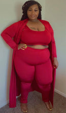 Roxanne 3 piece Cardigan Plus Size Set