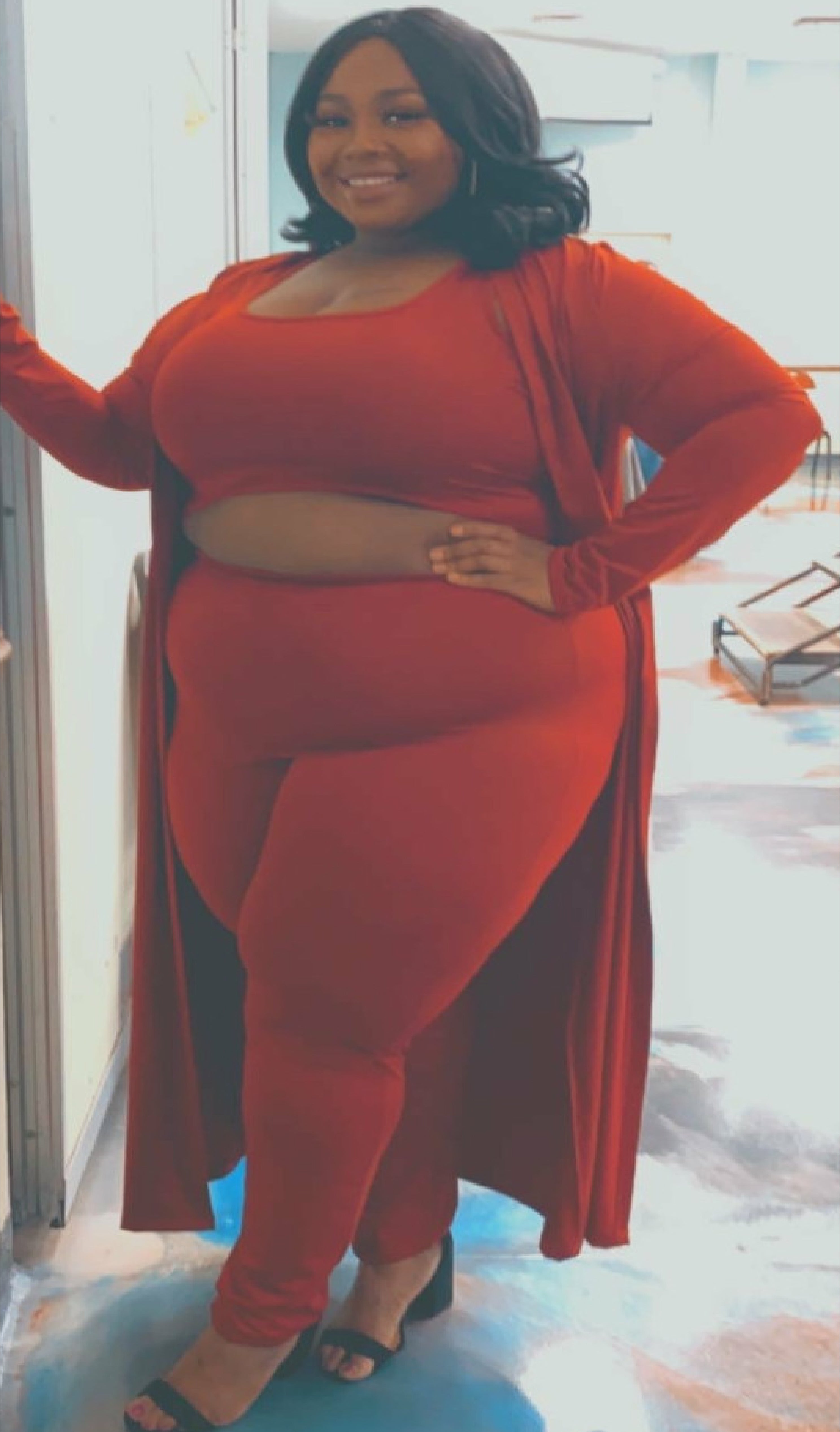 Roxanne 3 piece Cardigan Plus Size Set