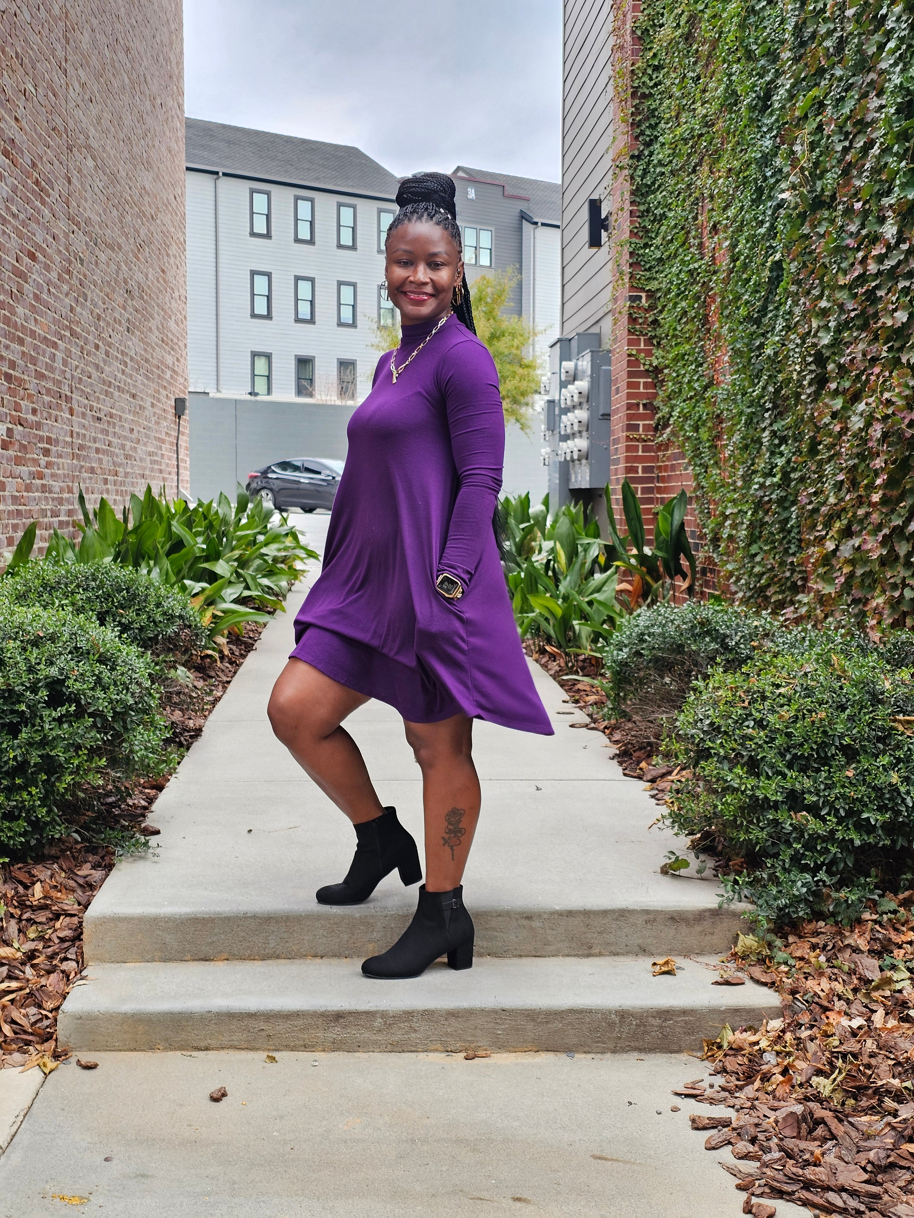 Hype Like Chearl Mock Neck Dress