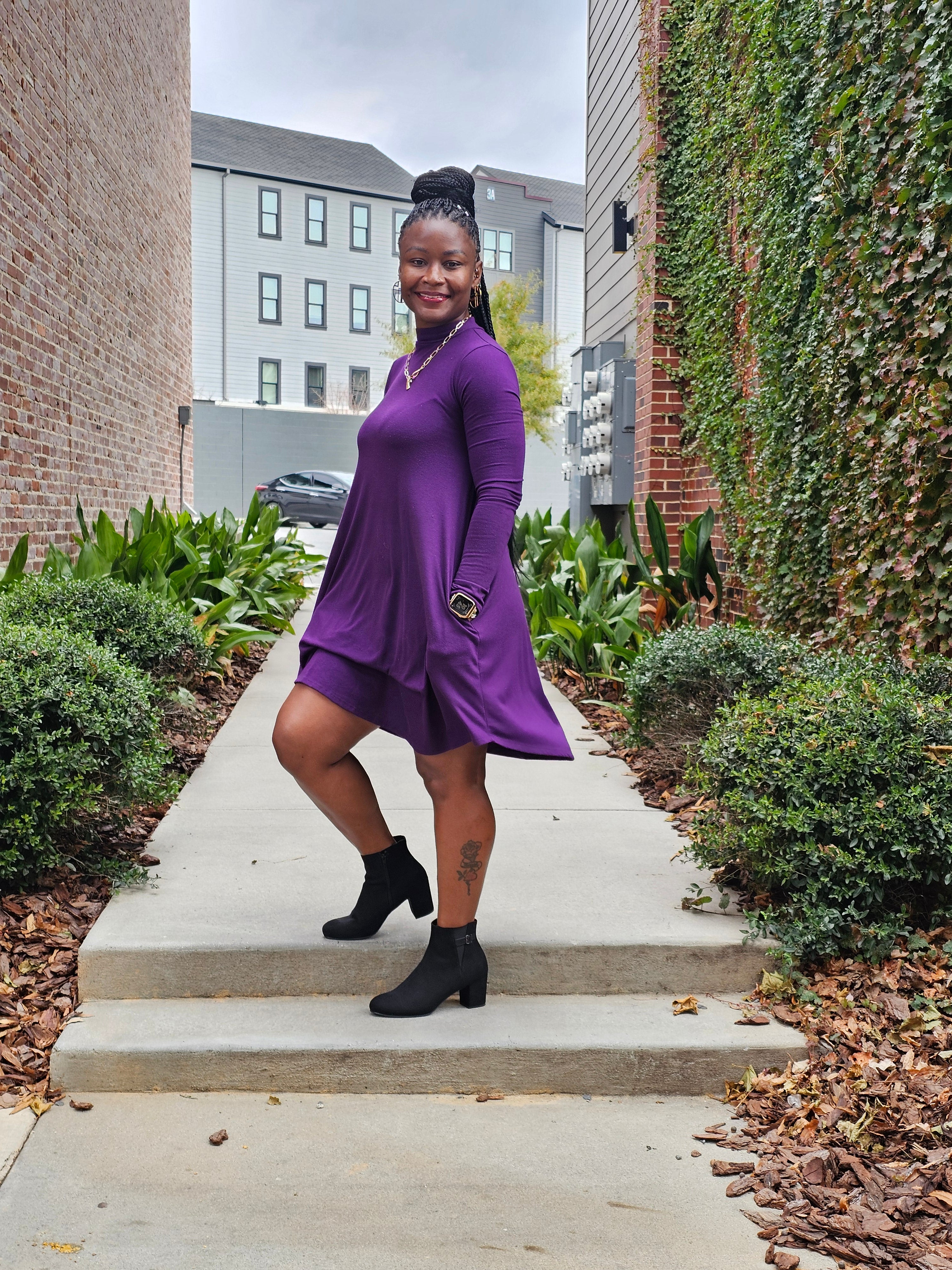 Hype Like Chearl Mock Neck Dress