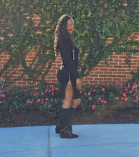 Thigh Out Zipper Dress