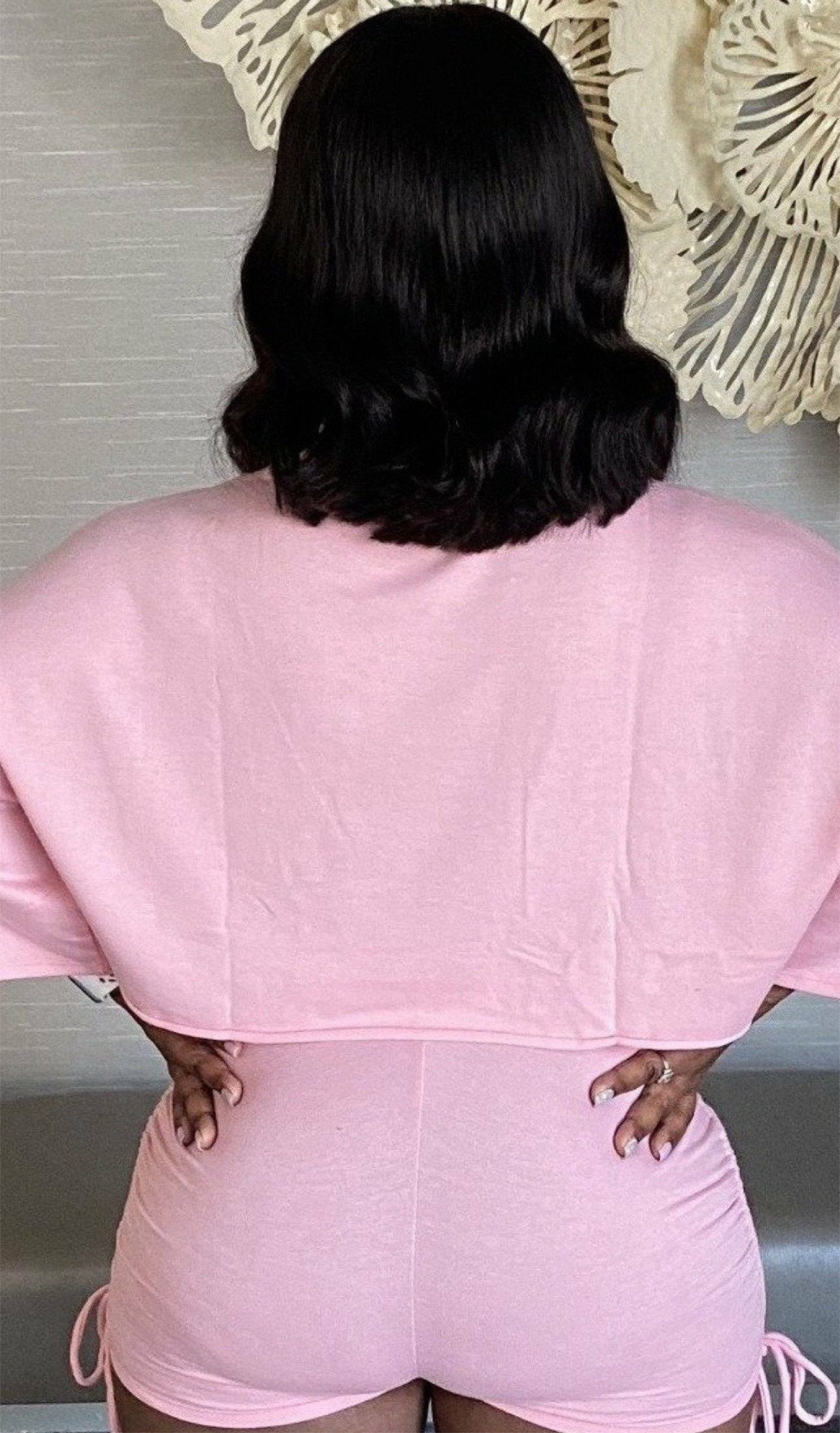 Cotton Candy Crop Top 2 piece Short Set