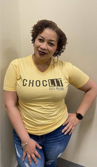 CHOCLIT 100% MELANIN V-neck tshirts