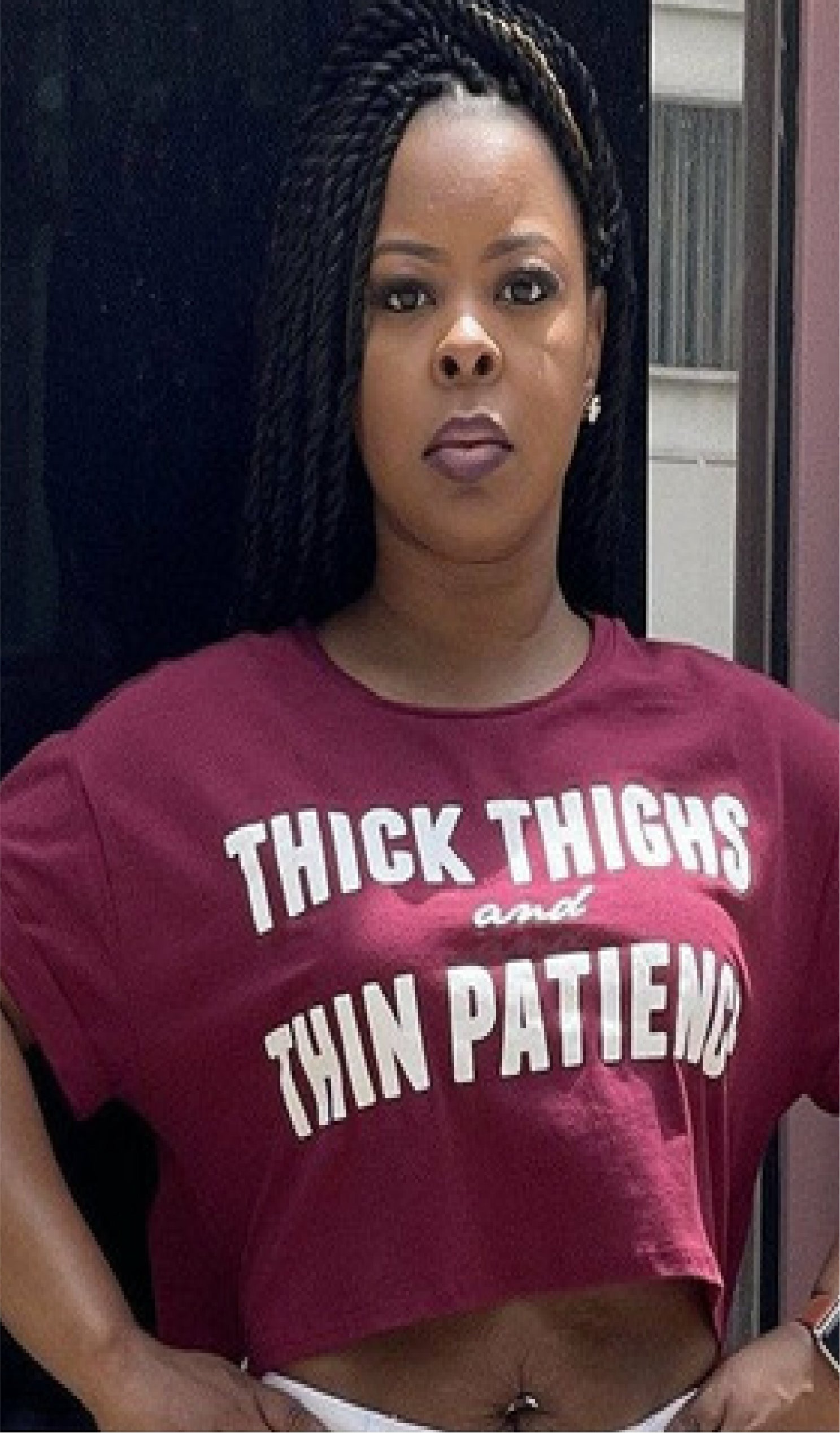Thick Thighs Thin Patience Crop Top