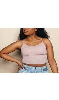 Solid color cropped cami tops