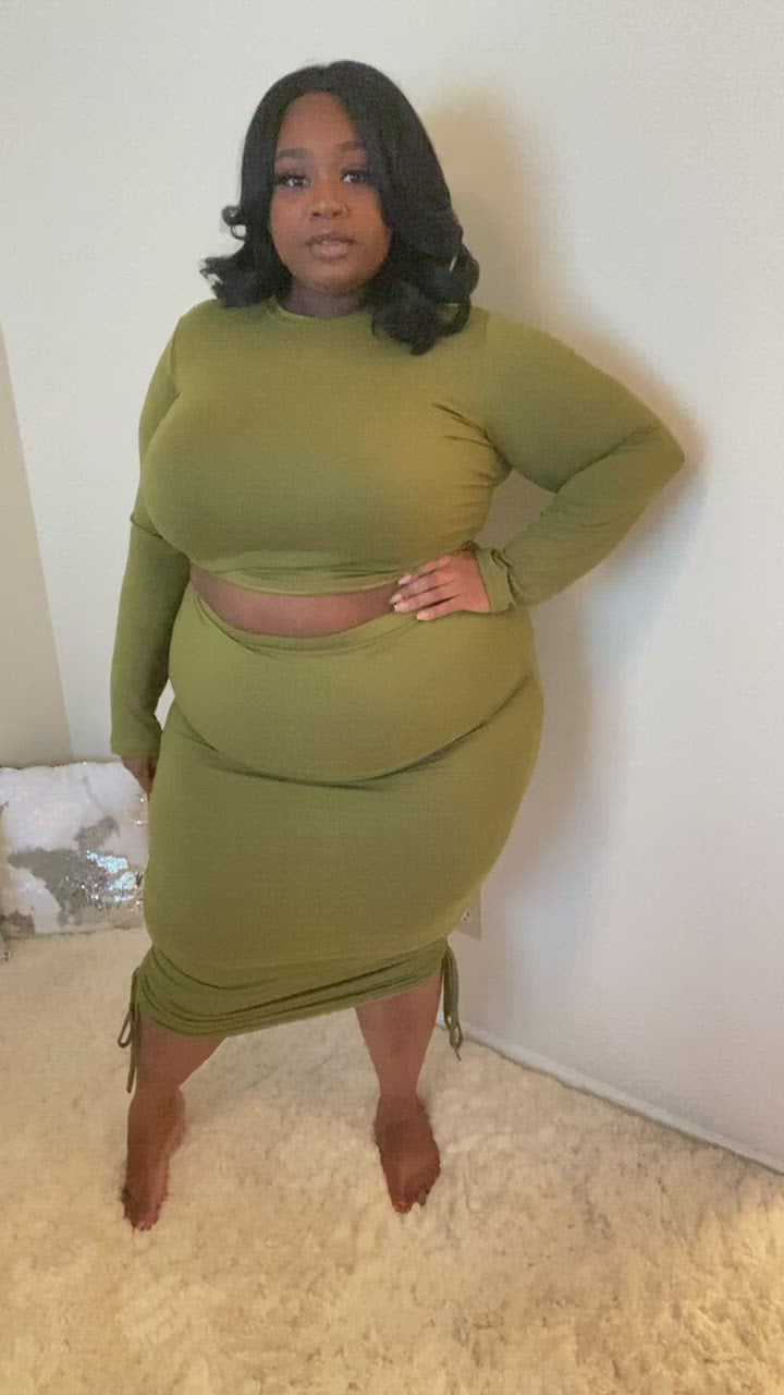 Ruched Me Up Plus Size Skirt Set