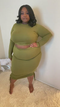 Ruched Me Up Plus Size Skirt Set