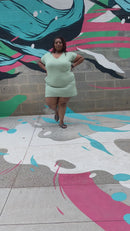 Breezy Green Vneck Plus Size Dress