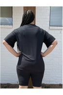 Black Biker Short Set - Nore's Fashion
