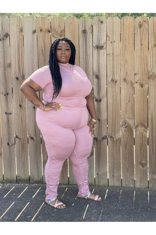 Pink Lucy 2pc Plus Size Set - Nore's Fashion