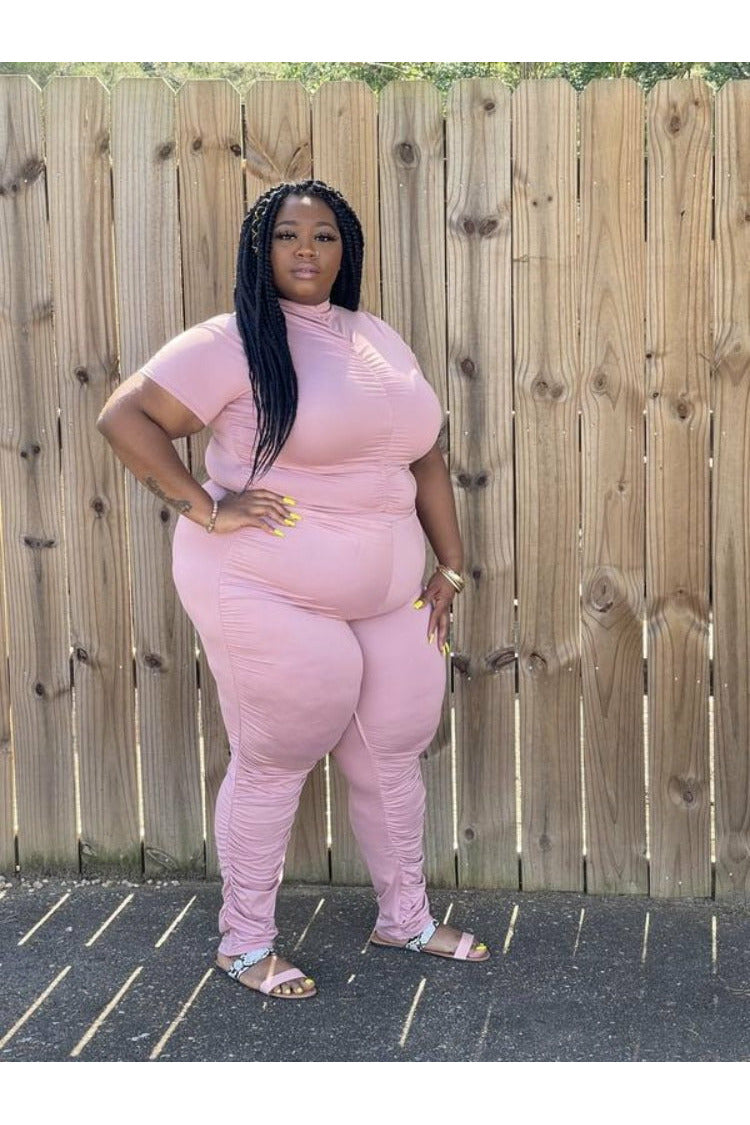 Pink Lucy 2pc Plus Size Set - Nore's Fashion