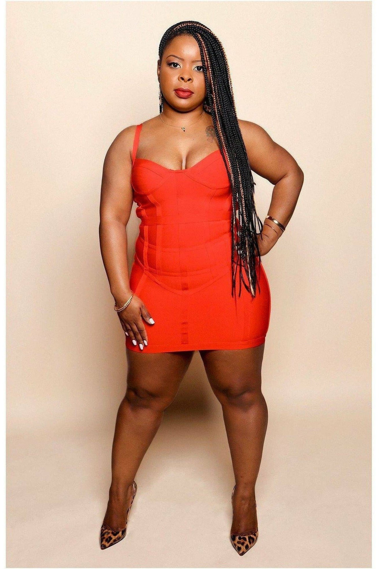 Tan's Fitted Sexy Dress - Nore's Fashion
