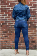 Ripped Dark Denim Jacket - Nore's Fashion