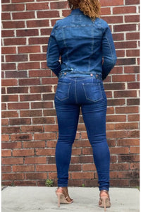 Ripped Dark Denim Jacket - Nore's Fashion