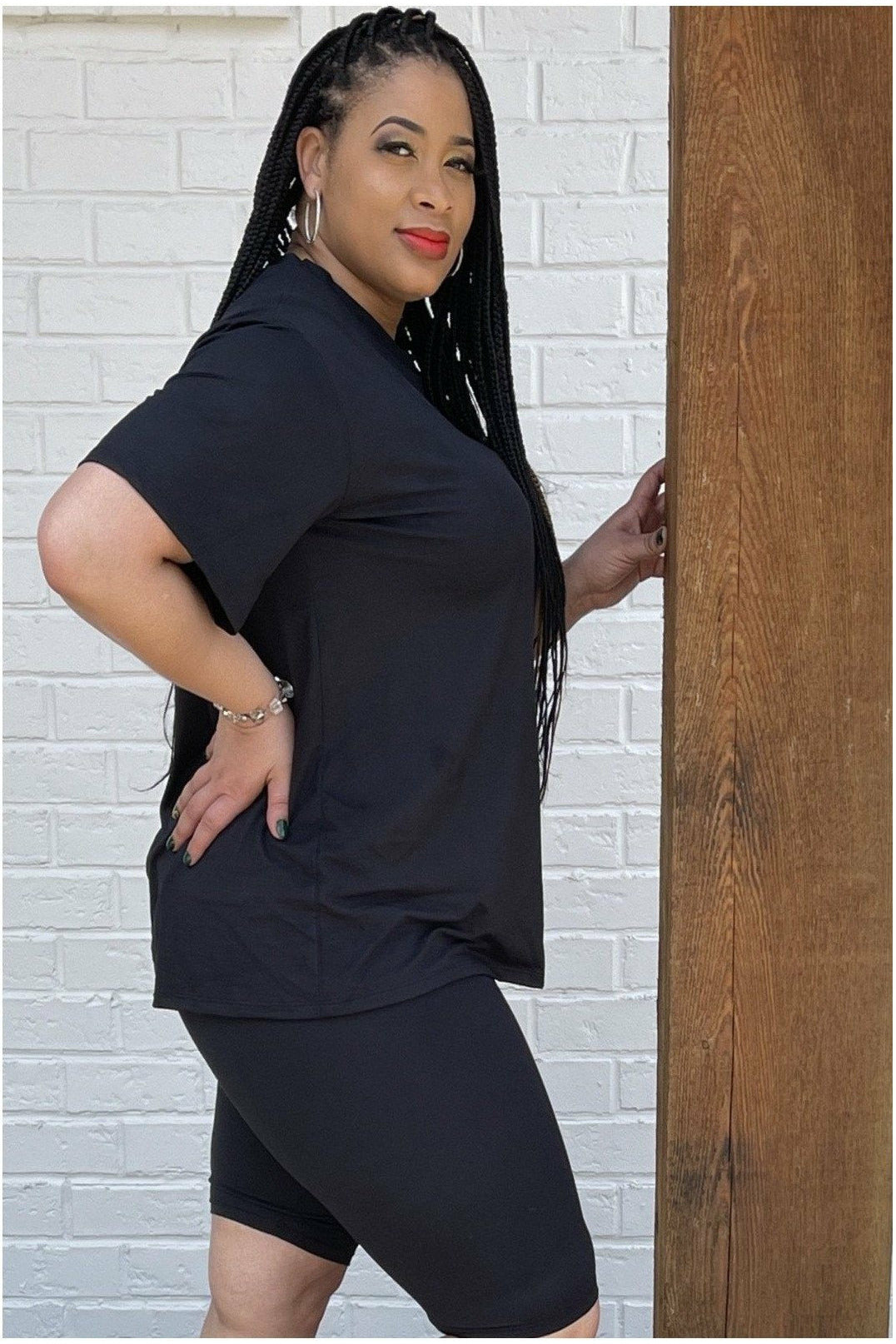 Black Biker Short Set - Nore's Fashion