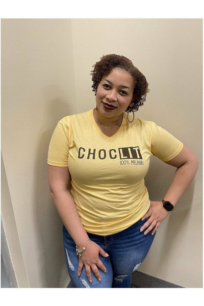 CHOCLIT 100% MELANIN V-neck tshirts - Nore's Fashion