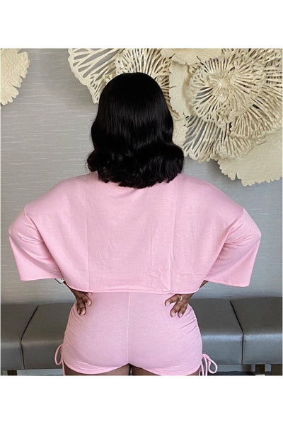Cotton Candy Crop Top 2 piece Short Set - Nore's Fashion