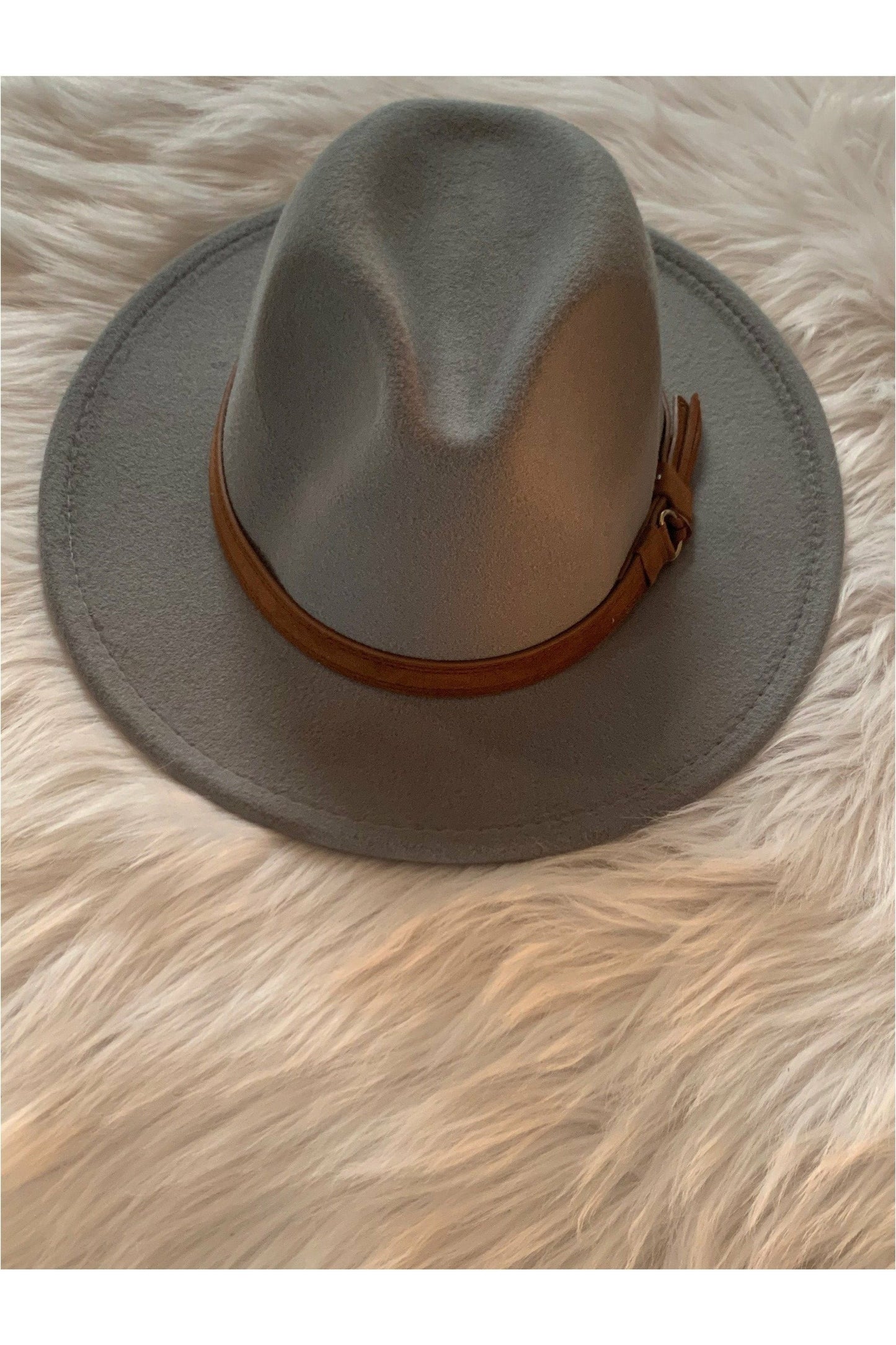 Fedora Hats with solid brown leather strap - Nore's Fashion