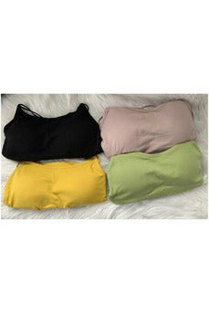 Solid color cropped cami tops - Nore's Fashion