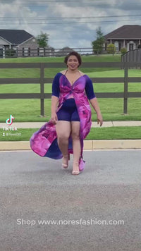 Flowery Plus Size Skort Set