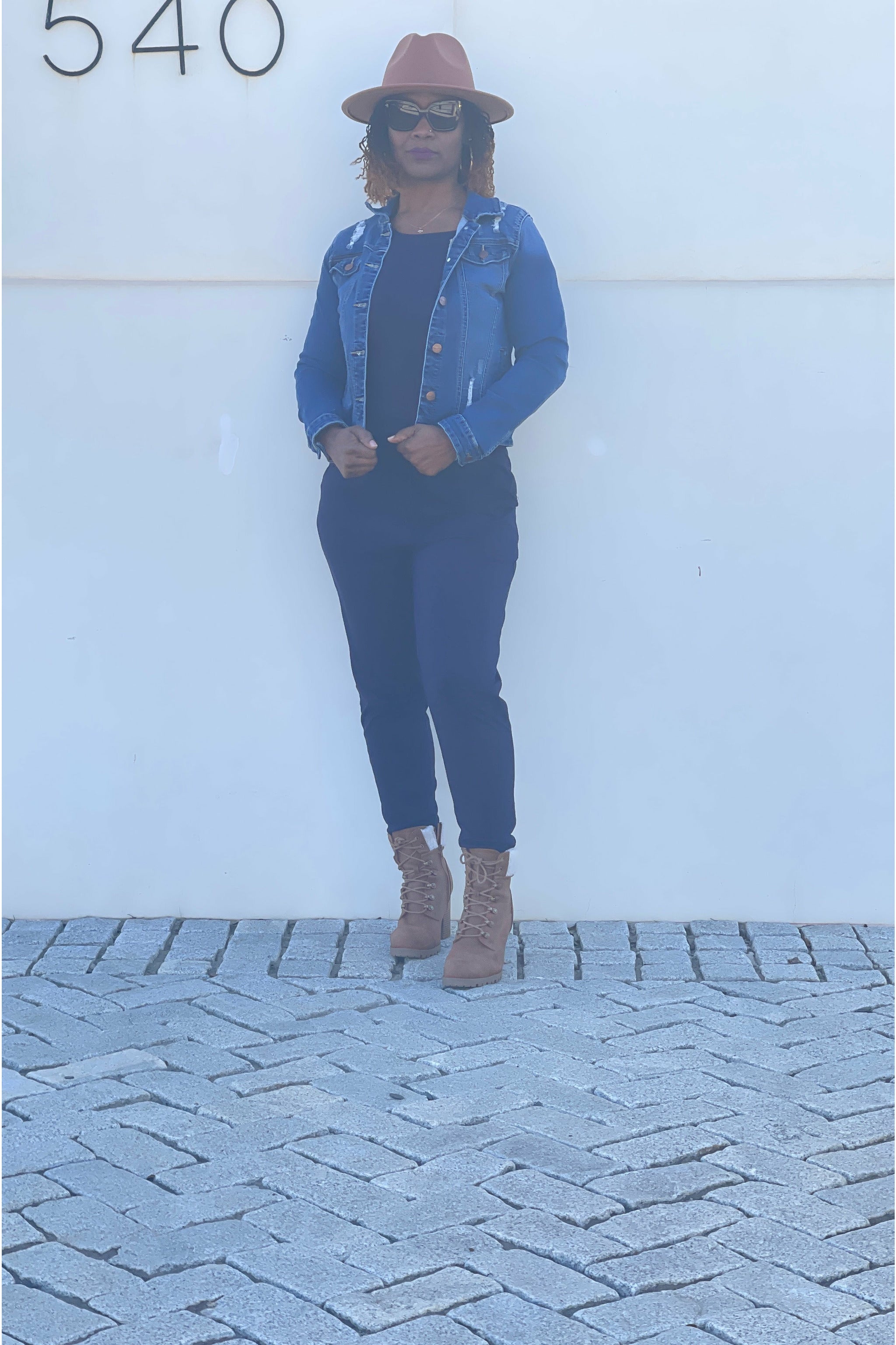 Ripped Dark Denim Jacket