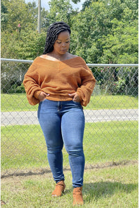 Go Deep V-neck Waffle Sweater - Nore's Fashion